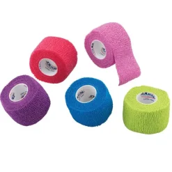 Bandages | Medical Practice Essentials<SmileMakers 1 1/2" Assorted Color Cohesive Bandage Wrap Rolls - Bandages from
