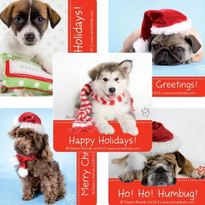Christmas | Character Stickers<SmileMakers Rachel Hale Dogs Christmas Stickers - Holiday Stickers -