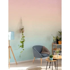 Wall Decals<SmileMakers Rainbow Aura Ombre Peel & Stick Wallpaper Mural - Office Décor from