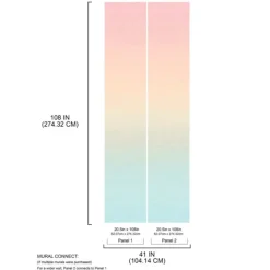 Wall Decals<SmileMakers Rainbow Aura Ombre Peel & Stick Wallpaper Mural - Office Décor from