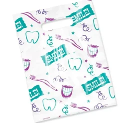 Take Home Bags | Take Home Bags<SmileMakers Scatter Print Smile Ribbon Bags - Scatter Dental Bags from