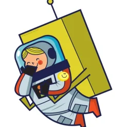 Wall Decals<SmileMakers Silly Space Girl Astronaut Wall Decal - Office Décor  from