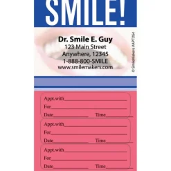 Appointment Cards<SmileMakers Smile Three Sticker Appointment Cards - Dental Appointment Cards from