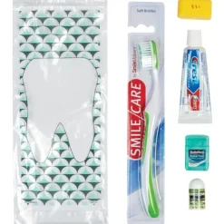 Ready-to-go Dental Kits | Dental Kits<SmileCare ™ Adult Geo Tooth Preference Zippered Bag Dental Kits - Dental Kits From SmileMakers