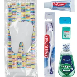 Dental Kits | Dental Practice Essentials<SmileMakers SmileCare™ Adult Smile! Basic Colgate with Scope Zippered Bag Dental Kits - Dental Kits from