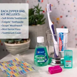 Dental Kits | Dental Practice Essentials<SmileMakers SmileCare™ Adult Smile! Basic Colgate with Scope Zippered Bag Dental Kits - Dental Kits from