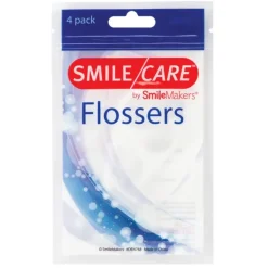 Dental Practice Essentials<SmileCare ™ 4-Pack Dental Flossers with Pick - Dental Floss from SmileMakers