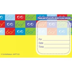 Appointment Cards<SmileMakers Square Glasses Sticker Appt Cards - Eye Care Appointment Cards from