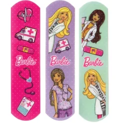 Bandages | Medical Practice Essentials<First Aid Stat Strip® Barbie Bandages - Case - Bandages from SmileMakers