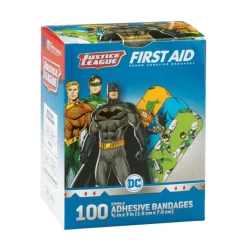 Bandages | Medical Practice Essentials<First Aid Stat Strip® Batman, Aquaman, & Green Lantern Bandages - Case - Bandages from SmileMakers