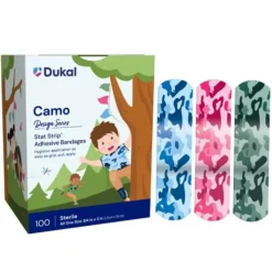 Bandages | Medical Practice Essentials<First Aid Stat Strip® Blue & Pink Camouflage Bandages - Bandages from SmileMakers