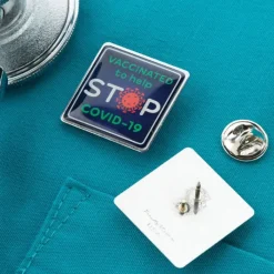 Staff Gifts<SmileMakers Stop COVID Vaccination Lapel Pins - Office Gifts & Accessories from