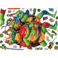 Wall Decals<SmileMakers Teenage Mutant Ninja Turtles Mutant Mayhem Group Giant Wall Decals - Office Décor from