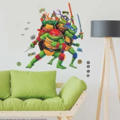 Wall Decals<SmileMakers Teenage Mutant Ninja Turtles Mutant Mayhem Group Giant Wall Decals - Office Décor from