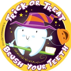 Halloween | Patient Stickers<SmileMakers Trick or Treat Brush Your Teeth Stickers