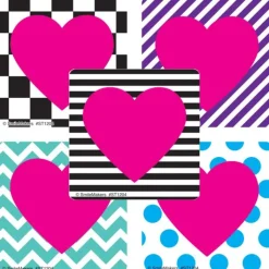 Valentine's Day | Other Fun Stickers<SmileMakers Valentine's Patterned Hearts Stickers - Stickers from