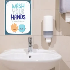 Wall Decals<SmileMakers Vertical Wash Your Hands Wall Decals- Office  Décor from